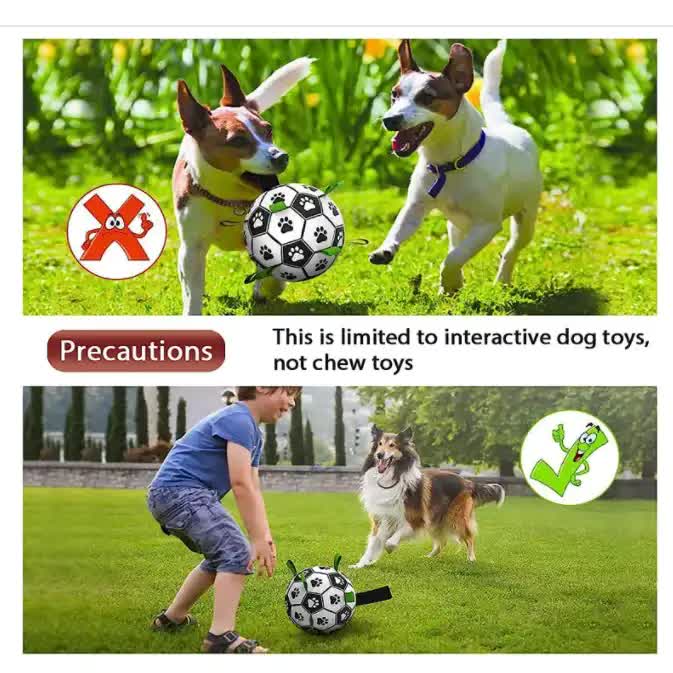 1919cm Interactive Dog Toy Soccer Ball with Rope | Outdoor Fetch & Tug Play | Training & Exercise Pet Toy