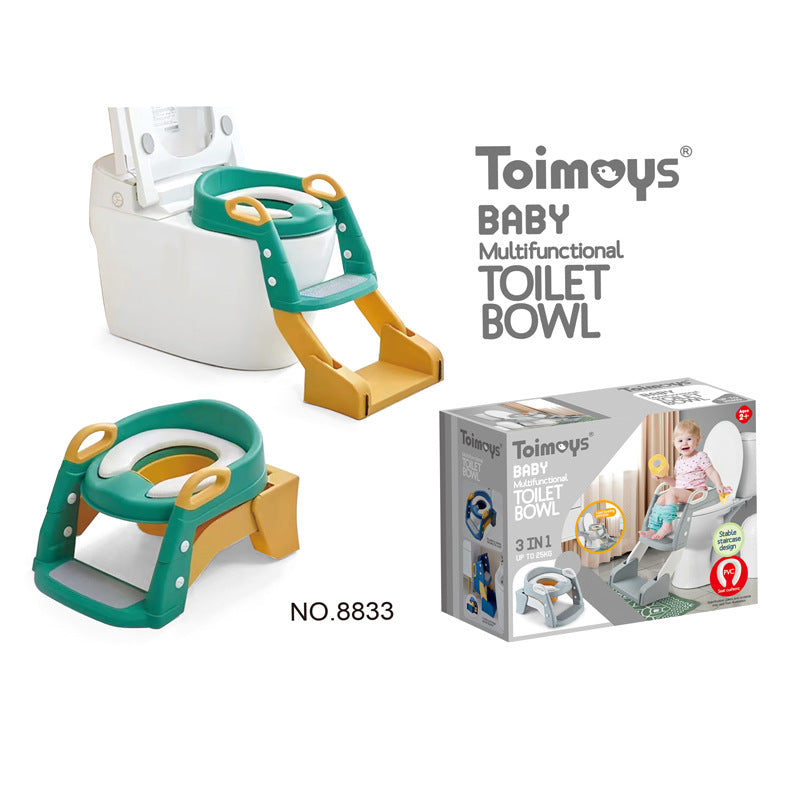 Green Children's Toilet Trainer Seat | Foldable Potty Ladder | Color Box | Easy-to-Use Toilet Seat for Kids