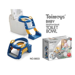 Blue Children's Toilet Trainer Seat | Foldable Potty Ladder | Color Box | Easy-to-Use Toilet Seat for Kids