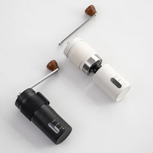 White Portable Stainless Steel Coffee Grinder | Manual Hand-Cranked Coffee Mill, Heavy-Duty Burr Grinder for Fresh Coffee Beans