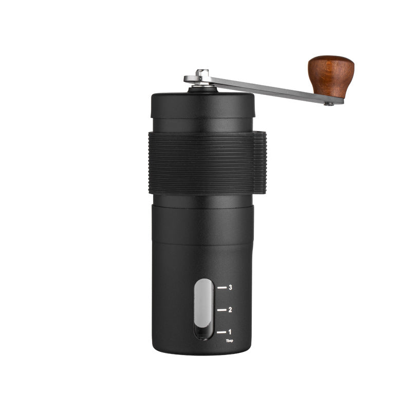 Black Portable Stainless Steel Coffee Grinder | Manual Hand-Cranked Coffee Mill, Heavy-Duty Burr Grinder for Fresh Coffee Beans