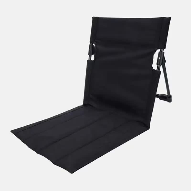 Outdoor Folding Lawn Chair | Black | With Backrest | Lightweight Portable Recliner | Camping, Beach & Park Use