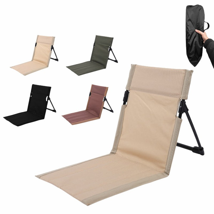 Outdoor Folding Lawn Chair | Brown | With Backrest | Lightweight Portable Recliner | Camping, Beach & Park Use
