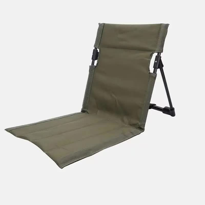 Outdoor Folding Lawn Chair | Green | With Backrest | Lightweight Portable Recliner | Camping, Beach & Park Use