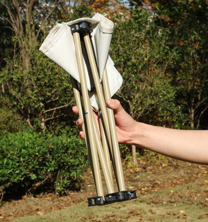 Outdoor Folding Stool | Black | 23x28cm | Lightweight Portable Picnic Chair | Fishing & Camping Seat | Collapsible Bench