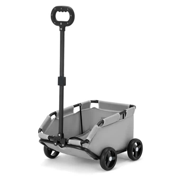 Grey Compact Foldable Pet Stroller | Lightweight Travel Pushchair for Small Pets & Cats | Portable & Collapsible Buggy