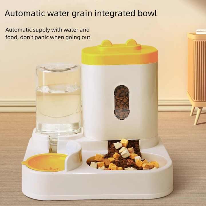 Pink Automatic Pet Feeder and Water Dispenser | Smart Dog Bowl & Cat Feeder | Universal Pet Feeding Station | Electric Pet Water Fountain