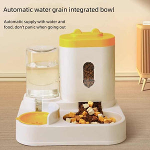 Pink Automatic Pet Feeder and Water Dispenser | Smart Dog Bowl & Cat Feeder | Universal Pet Feeding Station | Electric Pet Water Fountain
