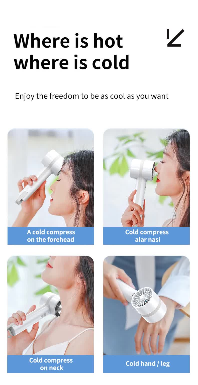 Black Outdoor Handheld Cooling Fan | Mini Macaron Portable Desk Fan with Carabiner | Home, Travel & Hiking
