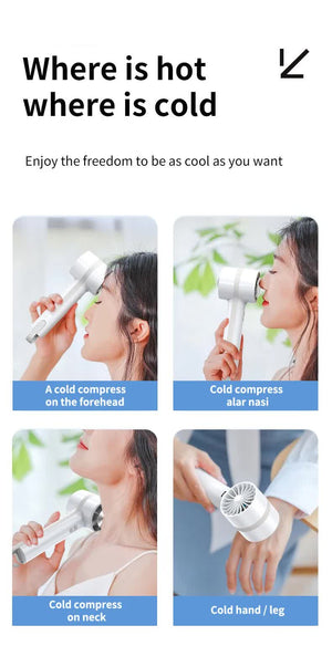 Black Outdoor Handheld Cooling Fan | Mini Macaron Portable Desk Fan with Carabiner | Home, Travel & Hiking