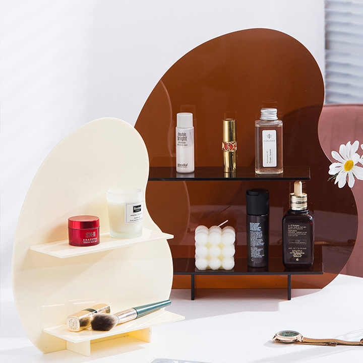 Black Acrylic Desktop Organizer | 40x36x10cm | Christmas Aromatherapy Display Shelf | Cosmetics, Candles, Décor