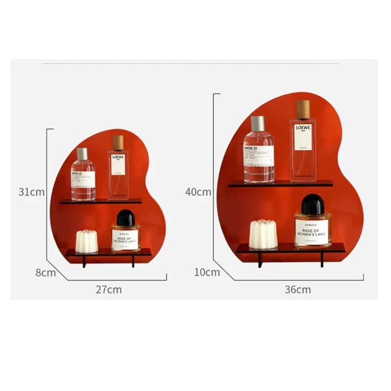 Black Acrylic Desktop Organizer | 40x36x10cm | Christmas Aromatherapy Display Shelf | Cosmetics, Candles, Décor