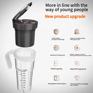 Black Portable Juicer | Rechargeable Outdoor Travel Juice Cup | Six Blades | Multifunctional Smoothie Maker