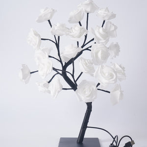 LED Rose Flower Tree Light with Detachable Base & USB Switch | Decorative Night Light for Home Décor