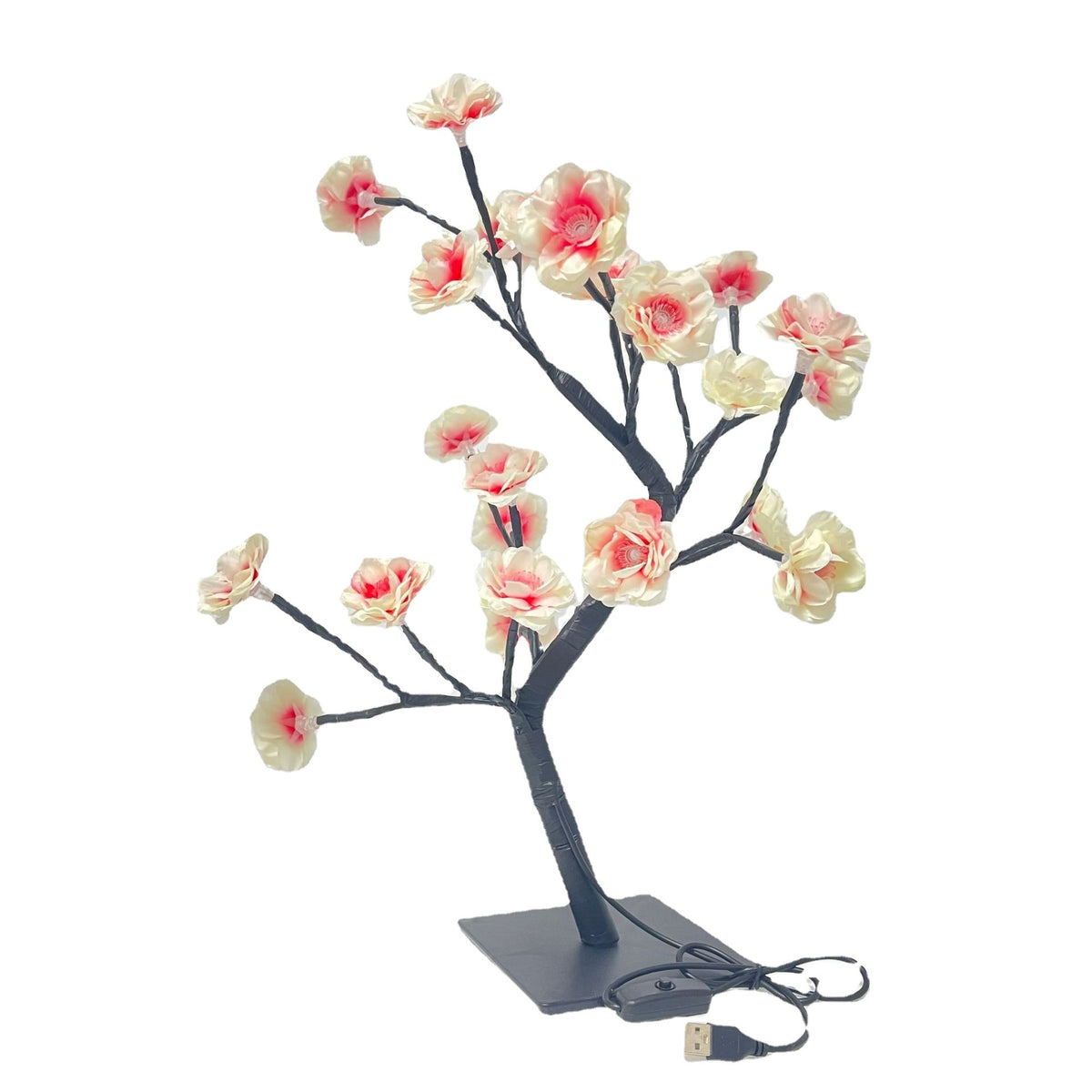 LED Rose Flower Tree Light with Detachable Base & USB Switch | Decorative Night Light for Home Décor