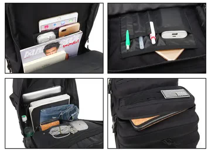 Black Travel Sports Backpack | Large Capacity | Waterproof & Durable | Multifunctional Commuter Design