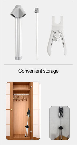 Black Adjustable Foldable Garment Steamer Stand | Independent Support for Home Use