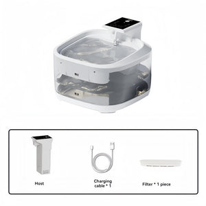 White 4.5L Rechargeable Pet Water Fountain | Automatic Circulating Water Dispenser | Large Capacity | Cats & Dogs