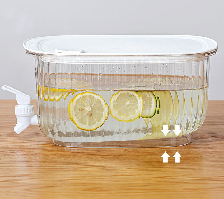 Transparent 4L Refrigerator Cold Drink Dispenser | Juice & Fruit Infuser | Spigot Beverage Container