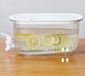 Transparent 4L Refrigerator Cold Drink Dispenser | Juice & Fruit Infuser | Spigot Beverage Container