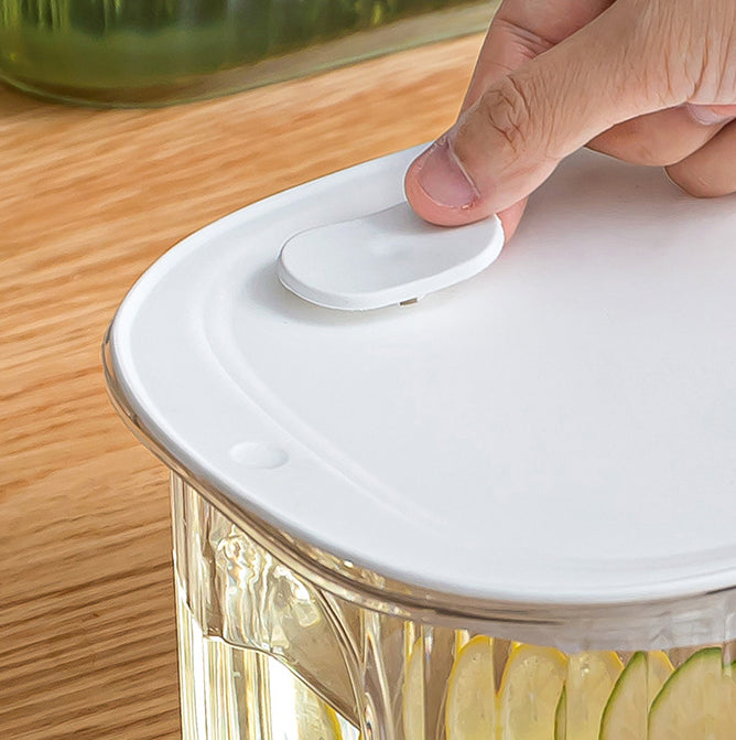 Transparent 4L Refrigerator Cold Drink Dispenser | Juice & Fruit Infuser | Spigot Beverage Container