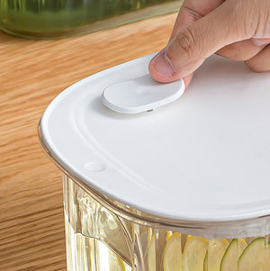 Transparent 4L Refrigerator Cold Drink Dispenser | Juice & Fruit Infuser | Spigot Beverage Container