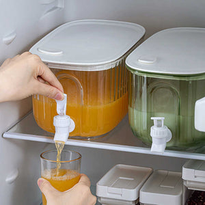 Transparent 4L Refrigerator Cold Drink Dispenser | Juice & Fruit Infuser | Spigot Beverage Container