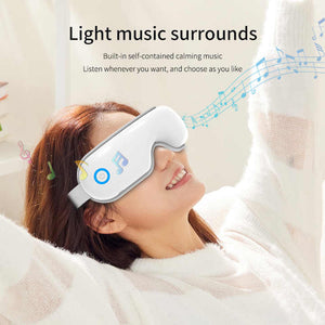 Pink Air Compression Eye Massager | Heated Eye Massager | Vibration & Bluetooth Music | Portable Eye Care Device