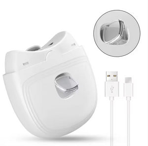 White Automatic Electric Nail Trimmer with LED Light | Rechargeable Nail Clipper & File | Portable Nail Care Device for Adults & Kids