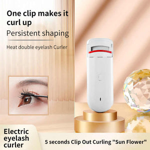 White Electric Heated Eyelash Curler | Portable Rechargeable Lash Curler | Long-Lasting Eyelash Curling Tool