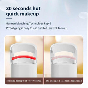White Electric Heated Eyelash Curler | Portable Rechargeable Lash Curler | Long-Lasting Eyelash Curling Tool