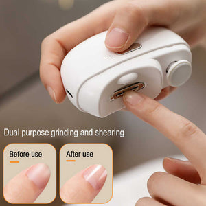 White Automatic Electric Nail Clipper & Grinder | Multi-Functional Safe Nail Trimmer for Adults & Kids