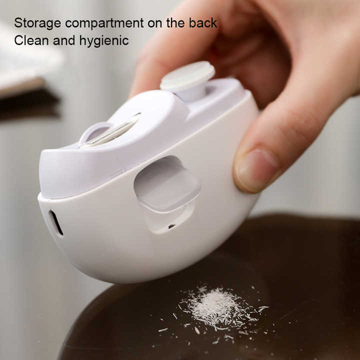 White Automatic Electric Nail Clipper & Grinder | Multi-Functional Safe Nail Trimmer for Adults & Kids