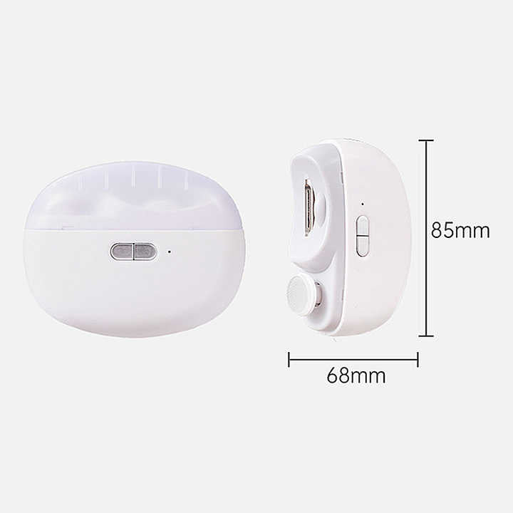 White Automatic Electric Nail Clipper & Grinder | Multi-Functional Safe Nail Trimmer for Adults & Kids