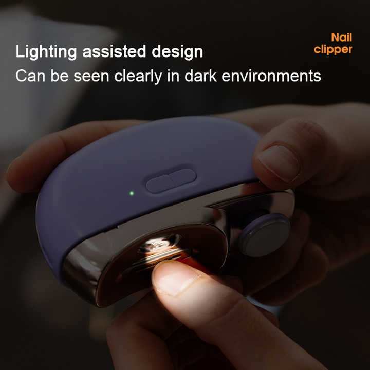 Purple Automatic Electric Nail Clipper & Grinder | Multi-Functional Safe Nail Trimmer for Adults & Kids
