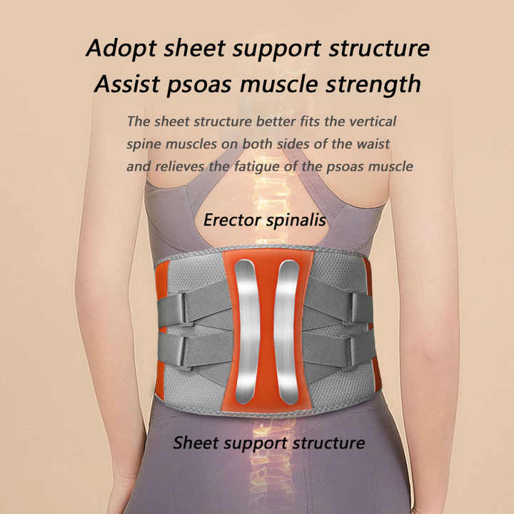 Grey & Orange Wireless Heated Waist Massager | Lumbar Support | Smart Back Pain Relief Device