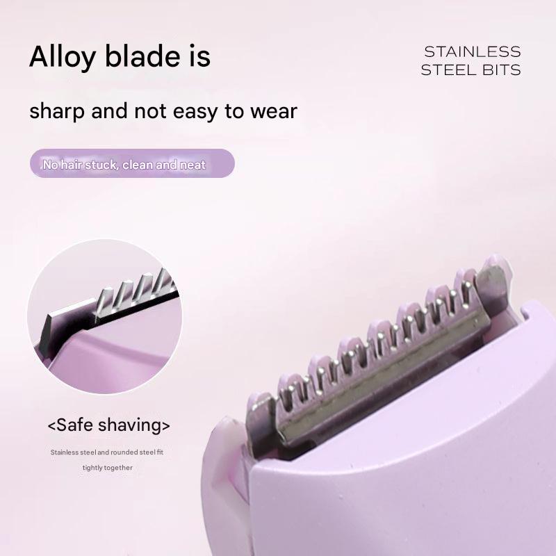 Pink Portable Wireless Electric Hair Remover | Dual-Head Rechargeable Mini Shaver for Women’s Sensitive Areas