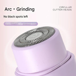 Light Yellow Portable Wireless Electric Hair Remover | Dual-Head Rechargeable Mini Shaver for Women’s Sensitive Areas