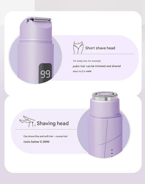 Light Yellow Portable Wireless Electric Hair Remover | Dual-Head Rechargeable Mini Shaver for Women’s Sensitive Areas