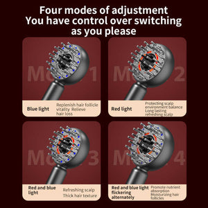 Grey Intelligent Scalp Massager Brush | Red Light Therapy | Hair Care & Volumizing | Essence Applicator