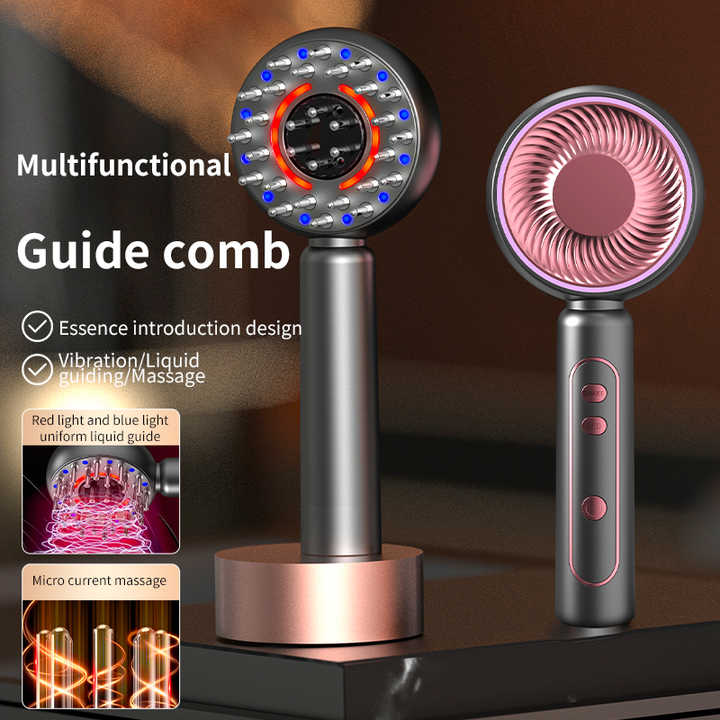 White Intelligent Scalp Massager Brush | Red Light Therapy | Hair Care & Volumizing | Essence Applicator