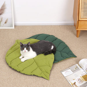 2 Pcs Green Leaf Pet Sleeping Mat | Durable Dog Floor Pad | Cat Bed | Sleeping & Playtime