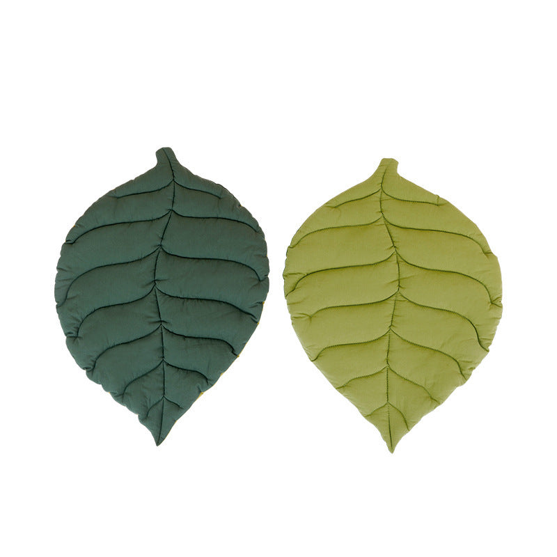2 Pcs Green Leaf Pet Sleeping Mat | Durable Dog Floor Pad | Cat Bed | Sleeping & Playtime