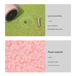 Pink Cat Climbing Frame | Compact Design | Dual-Level Sisal Posts | Jumping & Scratching Fun