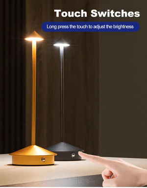 Black Modern Minimalist Aluminum LED Mushroom Night Light | Creative Bedside Atmosphere Lamp for Dining Room & Bedroom