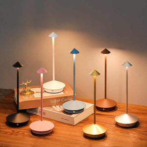 White Modern Minimalist Aluminum LED Mushroom Night Light | Creative Bedside Atmosphere Lamp for Dining Room & Bedroom