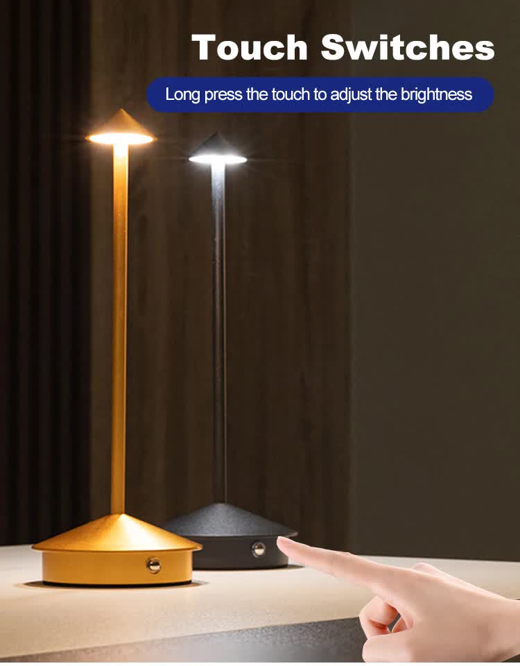 White Modern Minimalist Aluminum LED Mushroom Night Light | Creative Bedside Atmosphere Lamp for Dining Room & Bedroom
