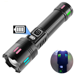 Carton Box Rechargeable High-Power Emergency Flashlight | Super Bright Portable Torch | Digital Display