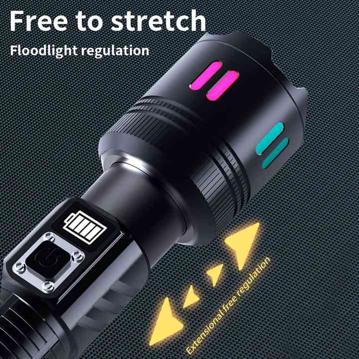 Gift Box Rechargeable High-Power Emergency Flashlight | Super Bright Portable Torch | Digital Display
