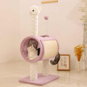 Cat Tree | Dinosaur Theme | Green | Tunnel | Multi-Functional Scratching Post & Playhouse